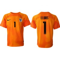 Camisa de Futebol França Hugo Lloris #1 Goleiro Equipamento Principal Mundo 2022 Manga Curta